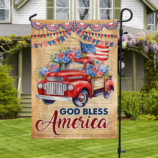 God Bless America Truck Flag Patriotic Home Decor Patriotic Gifts For Family - Pvr