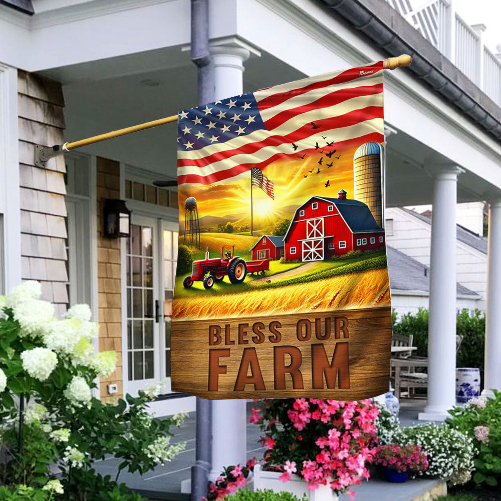 USA 250 Years Of Freedom Flag Bless Our Farm Flag Gifts For Patriotic Decor - Pvr