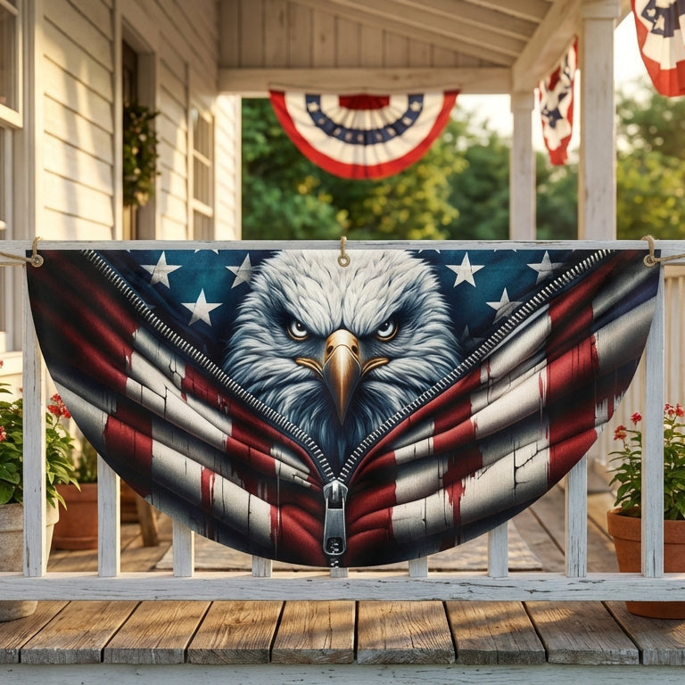 250 Years Of America Fan Flag Freedom Patriotic Eagle Bunting Outdoor Decor Gifts - Pvr