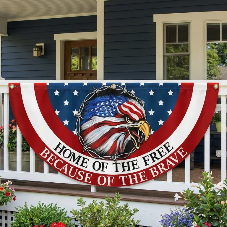 250 Years Of America Fan Flag Home Of The Free Because Of The Brave Patriotic Flag - Pvr