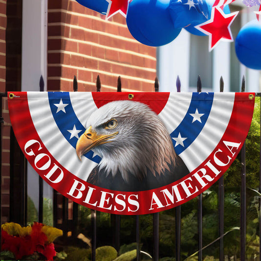 Eagle God Bless America Fan Flag Patriots Home Decorations Gift For 4Th Of July - Pvr