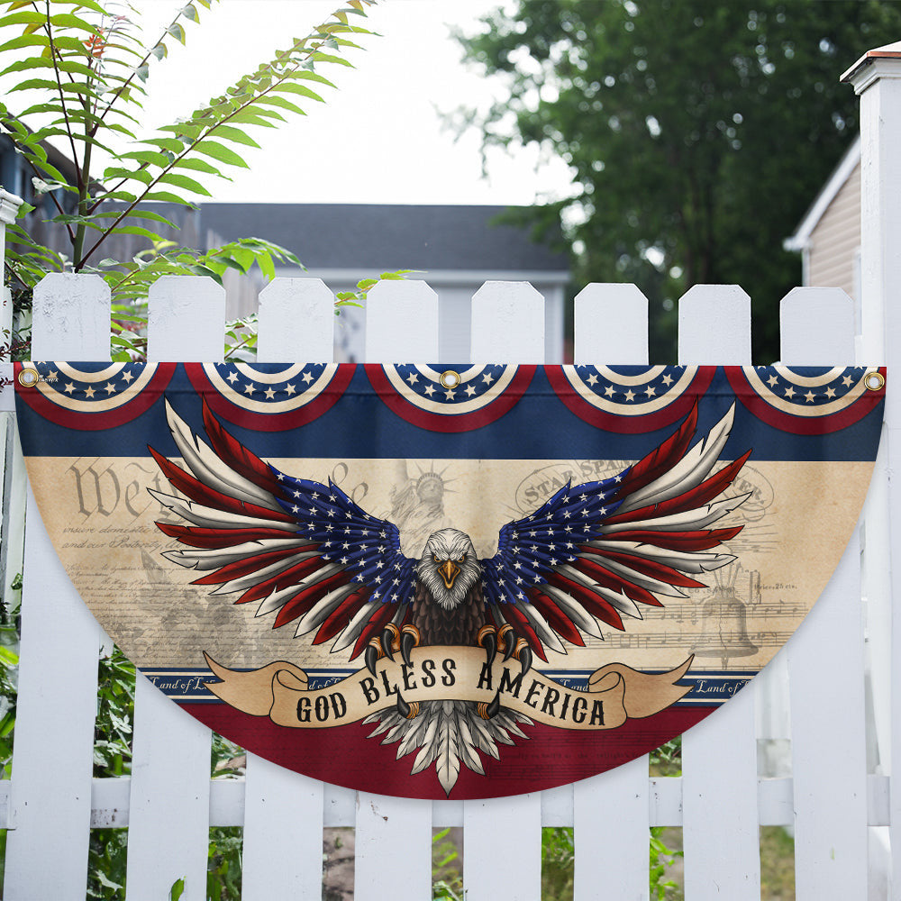 God Bless America Eagle Fan Flag Patriotic Home Decor Gifts For 4Th Of July - Pvr