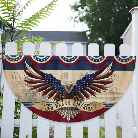 God Bless America Eagle Fan Flag Patriotic Home Decor Gifts For 4Th Of July - Pvr