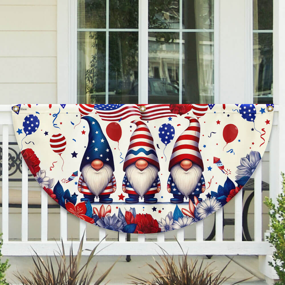USA 250Th Anniversary Gnome Fan Flag 4th Of July Flag Patriotic Garden Decor - Pvr