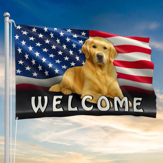 Golden Retriever Patriotic Dog American Grommet Flag Patriotic Porch Decoration - Pvr