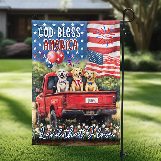 God Bless America Dog Flag Happy 4th Of July Home Decor Gift For Veterans Day - Pvr