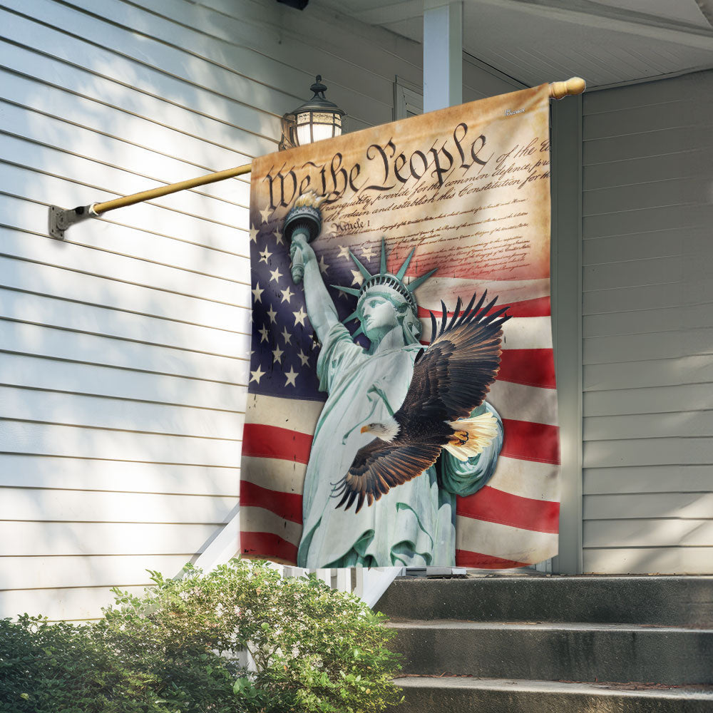 USA 250 Years Statue Of Liberty Flag Fourth Of July Porch Decor Patriotic Gifts - Pvr