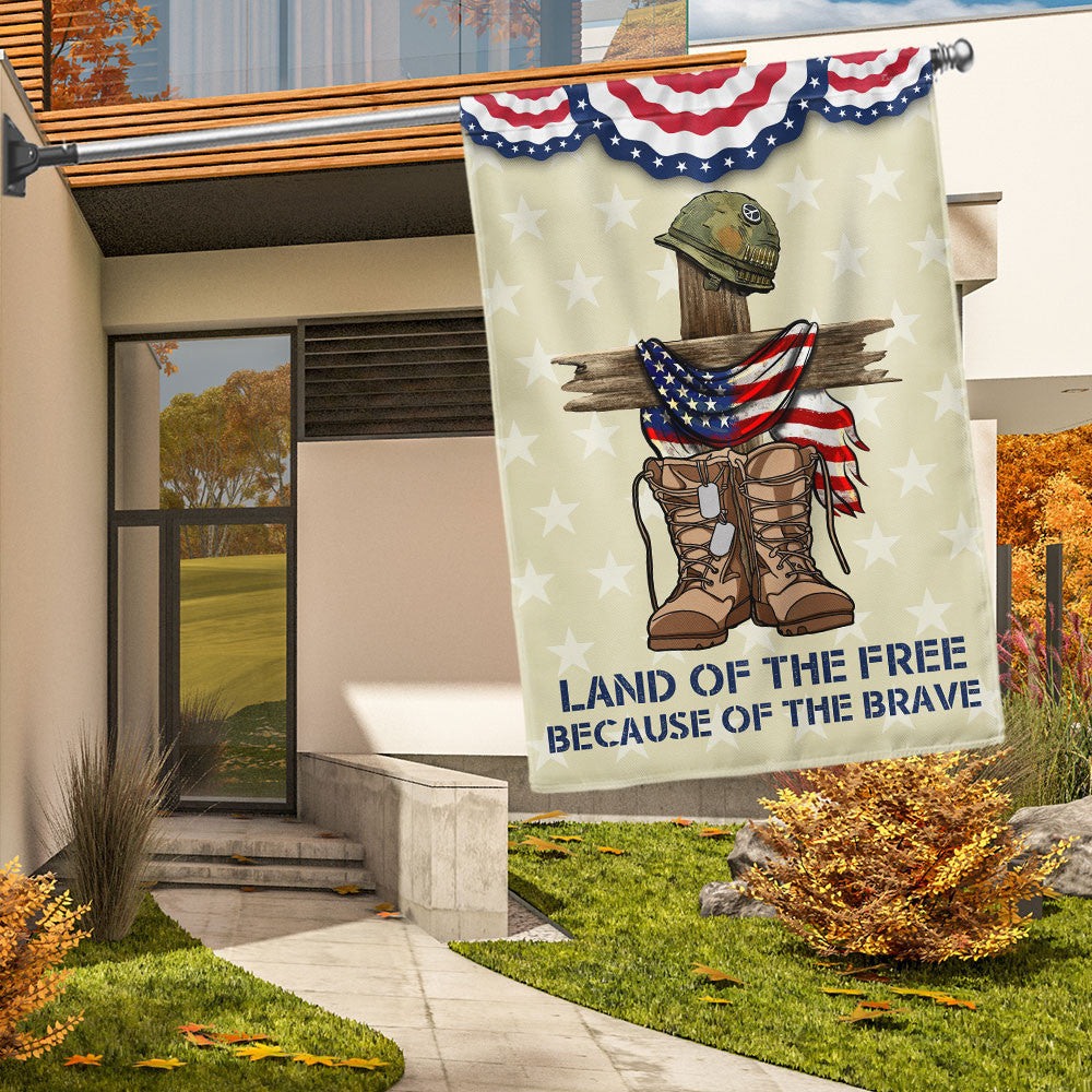 USA 250Th Anniversary Flag Land Of The Free Because Of The Brave Decor Gifts Ideas - Pvr