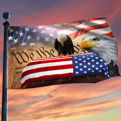 USA 250 Years Of Freedom Eagle Flag American Memorial Outdoor Decorations - Pvr