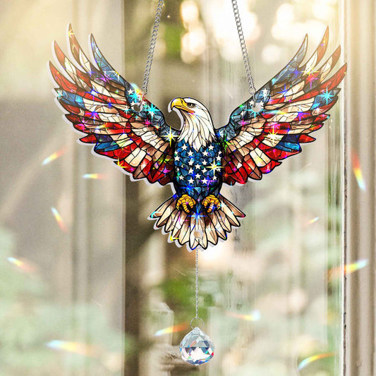Patriotic Eagle Hologram Suncatcher 4Th Of July Home Decor Patriotic Gifts - Pvr