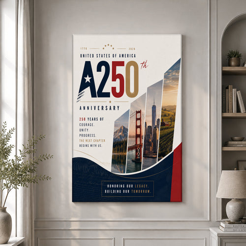 America 250th Poster USA 250 Years Of Defending Liberty Wall Decor Patriotic Gift - Pvr