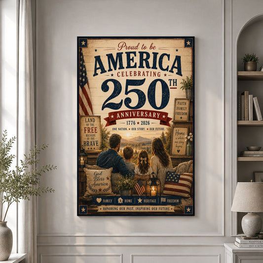250 Years Strong America Patriotic Poster 4Th Of July Wall Decor Patriotic Gifts - Pvr