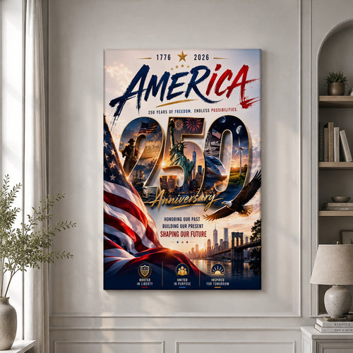 USA America 250th Poster Endless Possibilities 1776 2026 Home Decor Unique Patriotic Gifts - Pvr