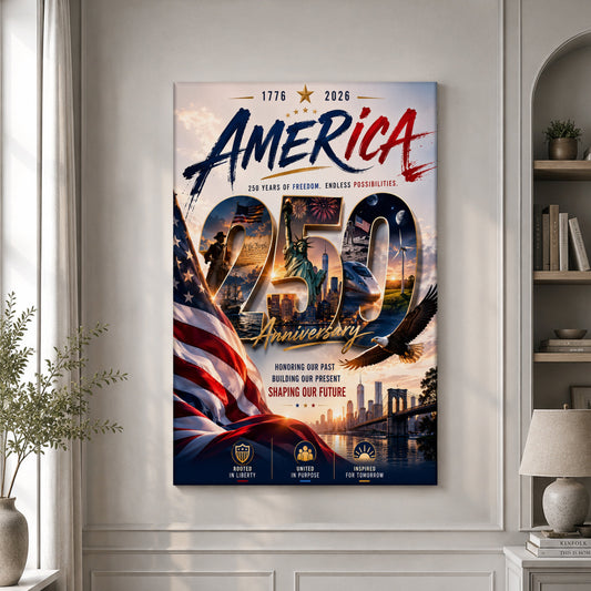 USA America 250th Poster Endless Possibilities 1776 2026 Home Decor Unique Patriotic Gifts - Pvr