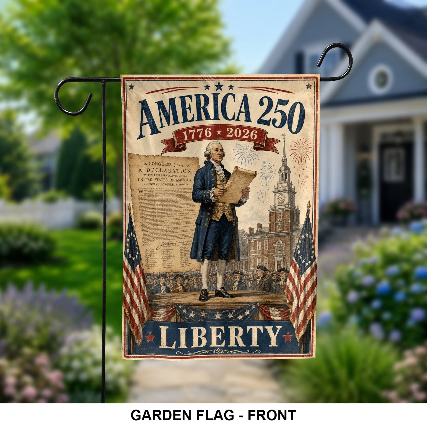 America 250 Years Flag America 250 Years Garden Decor - Pvr
