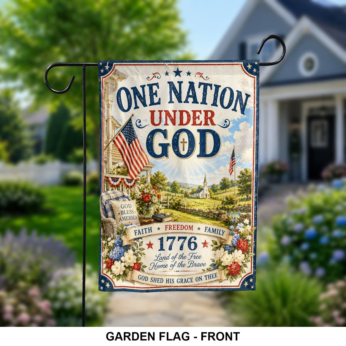 USA 250Th Anniversary Flag Land Of The Free Home Of The Brave Outdoor Decor - Pvr