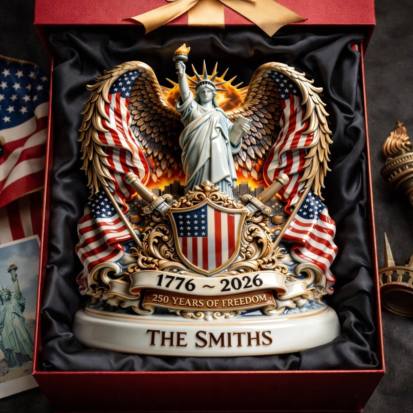 Personalized American Flag 250 Years Of Freedom Acrylic Plaque Fourth Of July Merch Dad Gifts - Pvr