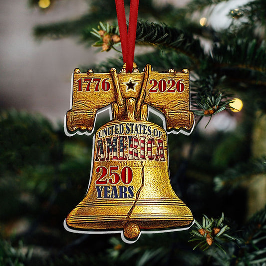 250 Years Of America Acrylic Ornament 1776-2026 Liberty Bell Decoration - Pvr