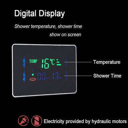 LED Rainfall Shower Panel - Massage Jet Column System