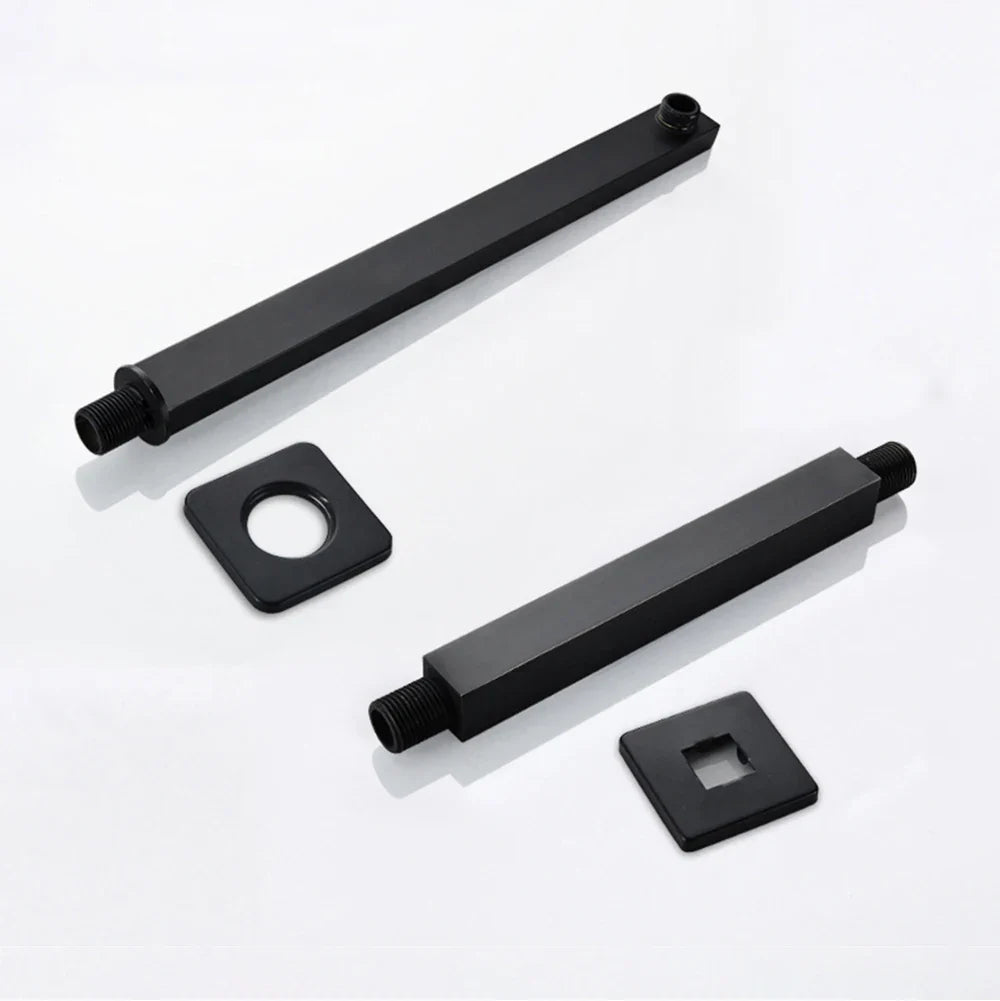 POIQIHY Aura - Matte Black Rainfall Shower System with In-Wall Mixer