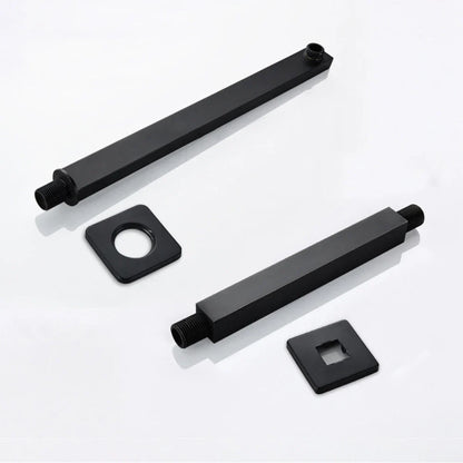 POIQIHY Aura - Matte Black Rainfall Shower System with In-Wall Mixer