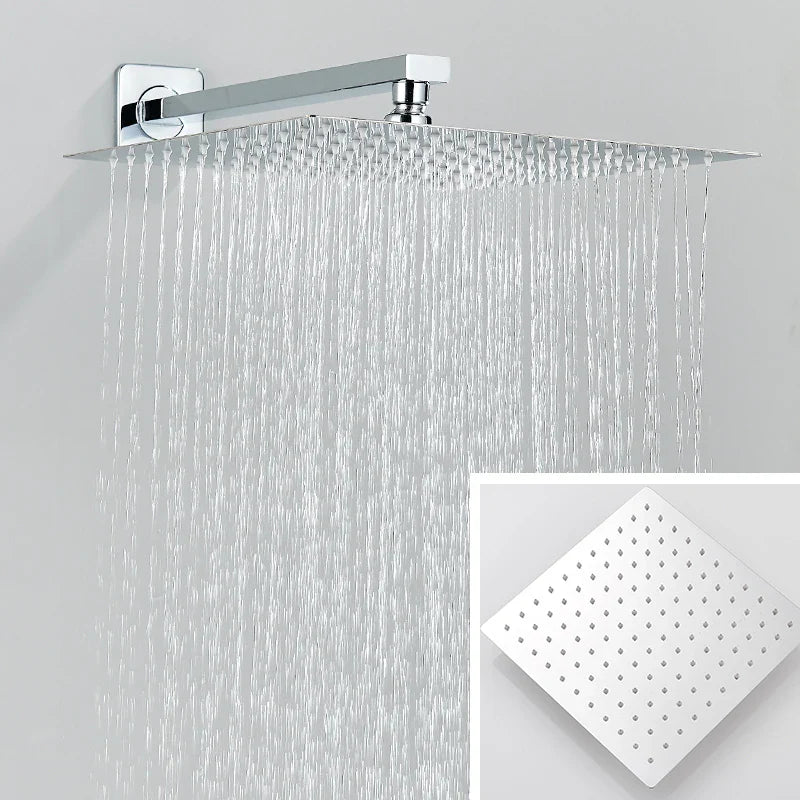 AuraStream - Chrome Concealed Rainfall Shower System with Handheld