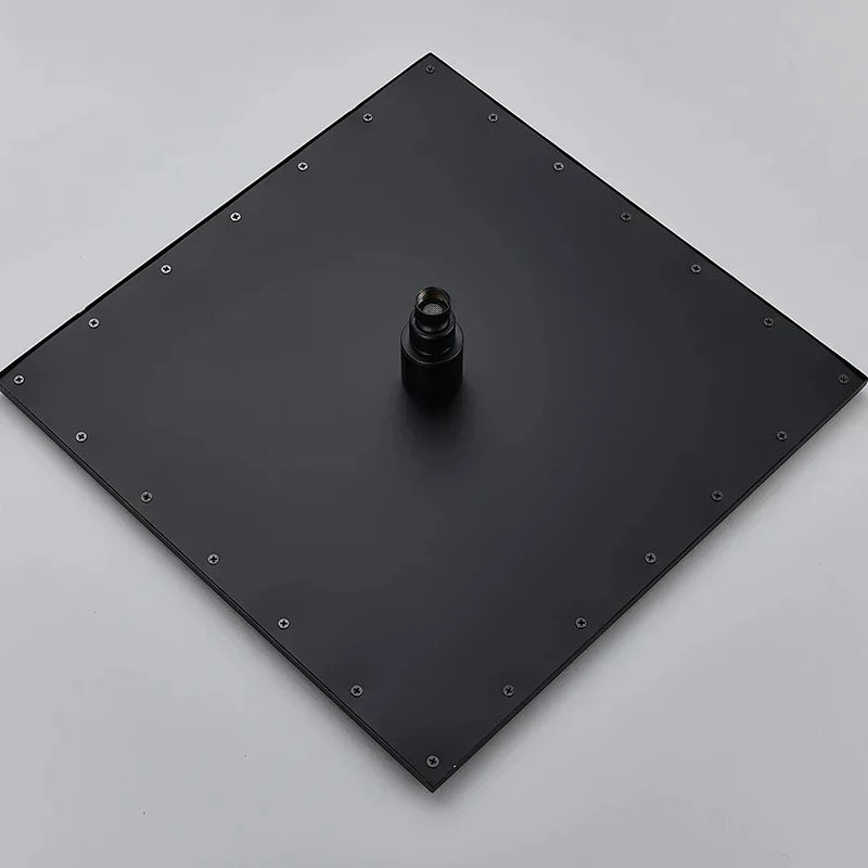 LED Rainfall Shower Head - Large Brass Square Faucet