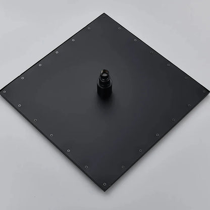 LED Rainfall Shower Head - Large Brass Square Faucet