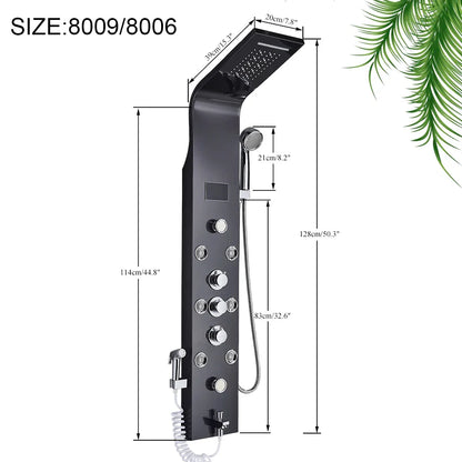 LED Rainfall Shower Panel - Massage Jet Column System