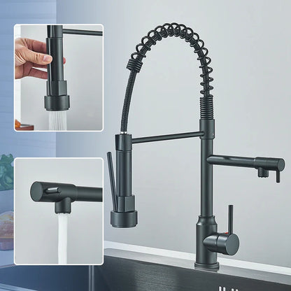Kitchen Faucet with Pull Down Spring Sprayer
