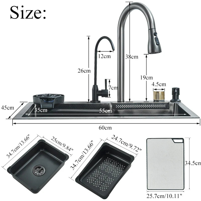 304 Stainless Steel Rainfall Kitchen Sink
