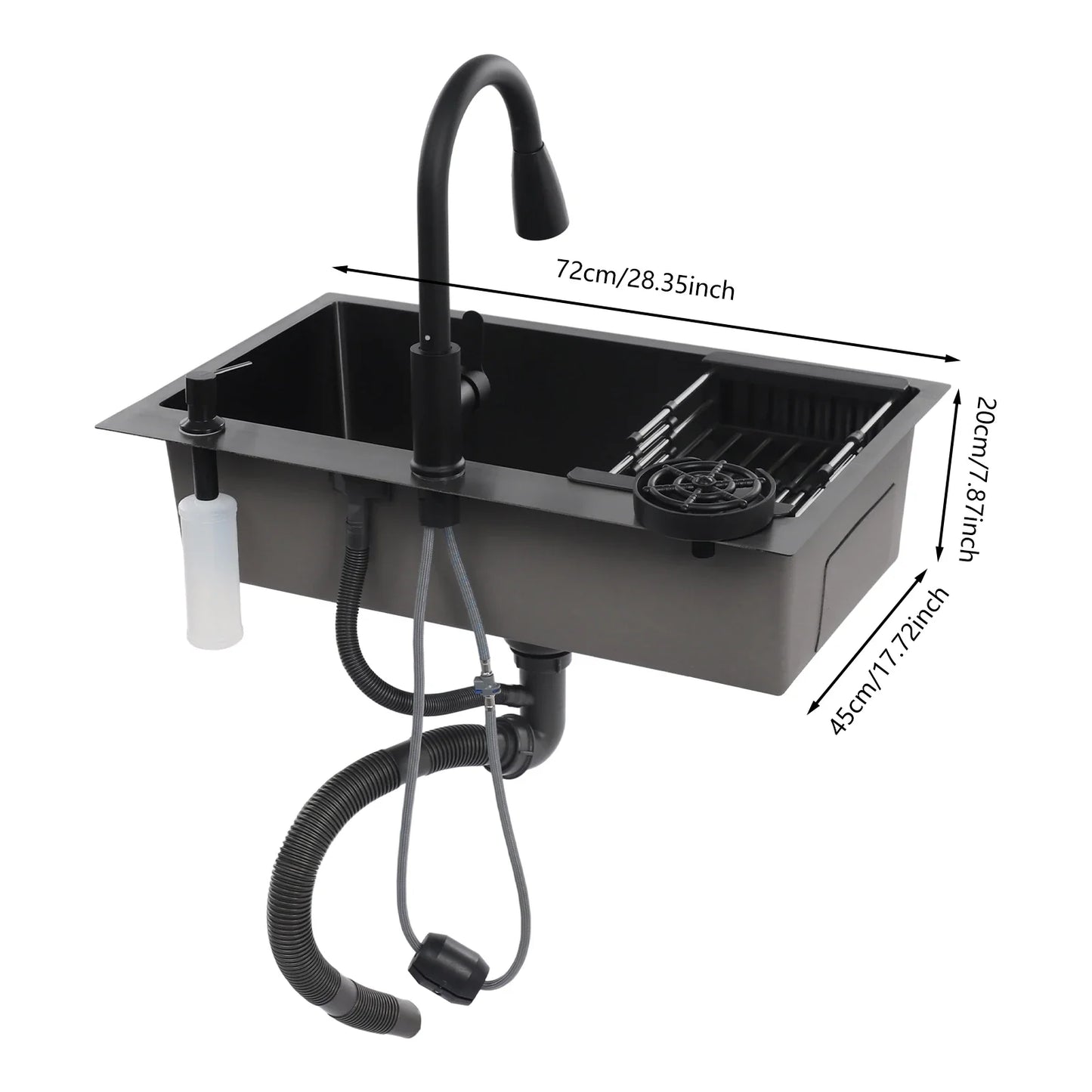 Stainless Steel Kitchen Sink with Faucet & Cup Washer