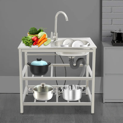 Freestanding Stainless Steel Outdoor Utility Sink