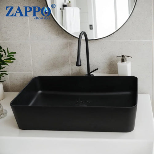 22-Inch Stone Resin Rectangle Vessel Sink with Faucet