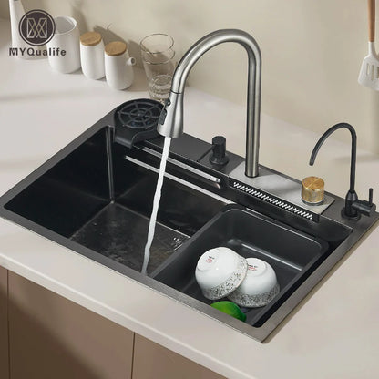 Stainless Steel Recessed Kitchen Sink & Faucet Set