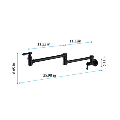 Wall Mounted Pot Filler - Foldable Swing Arm Kitchen Faucet