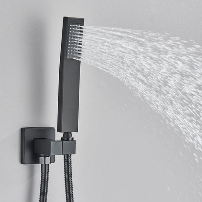 Matte Black Rain & Waterfall Shower System