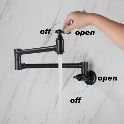 Wall Mounted Pot Filler - Foldable Swing Arm Kitchen Faucet