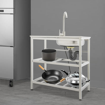 Freestanding Stainless Steel Outdoor Utility Sink