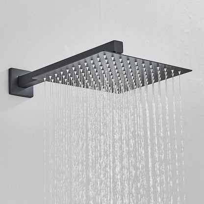Matte Black Rain & Waterfall Shower System
