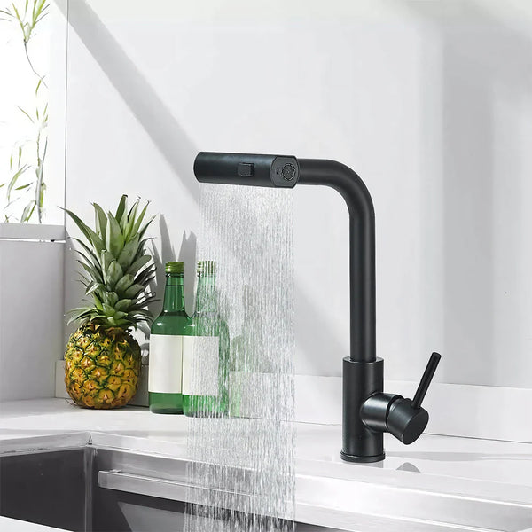 Waterfall Pull-Out Kitchen Sink Mixer Faucet