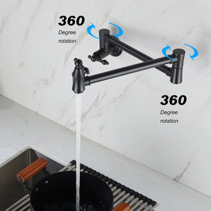 Wall Mounted Pot Filler - Foldable Swing Arm Kitchen Faucet