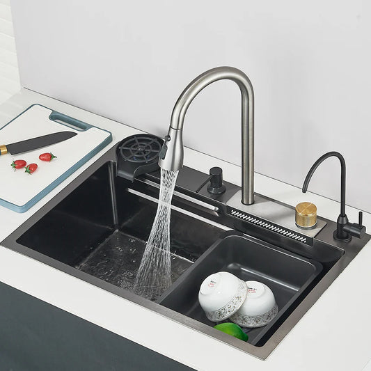 Stainless Steel Recessed Kitchen Sink & Faucet Set