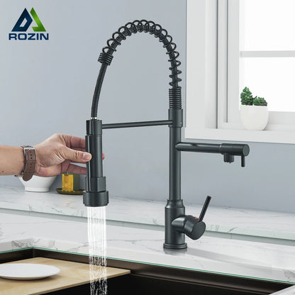 Kitchen Faucet with Pull Down Spring Sprayer