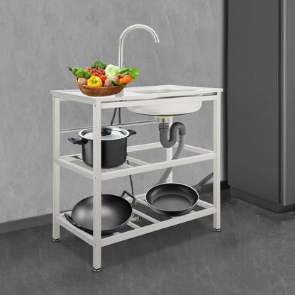 Stainless Steel Freestanding Outdoor Kitchen Sink