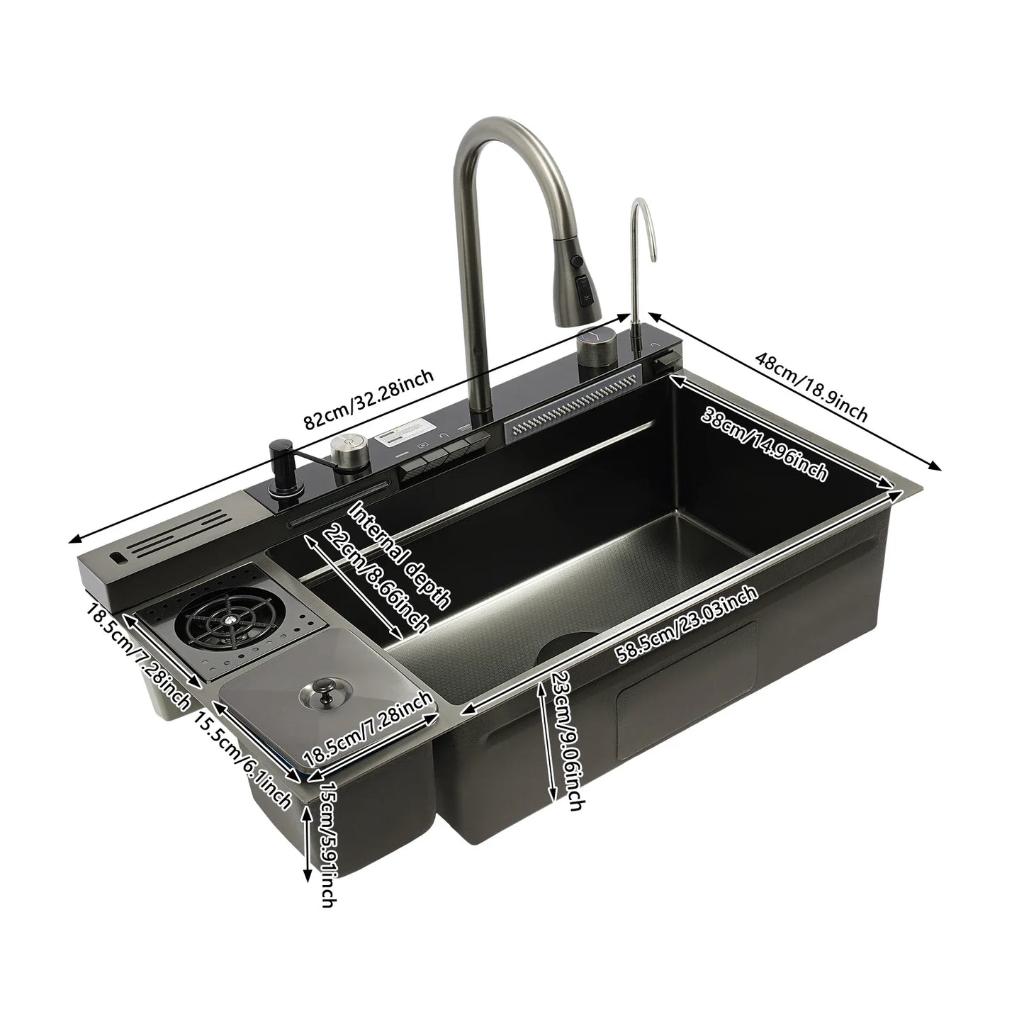 Digital Single Bowl Stainless Steel Kitchen Sink Set