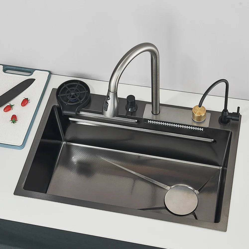 Stainless Steel Recessed Kitchen Sink & Faucet Set