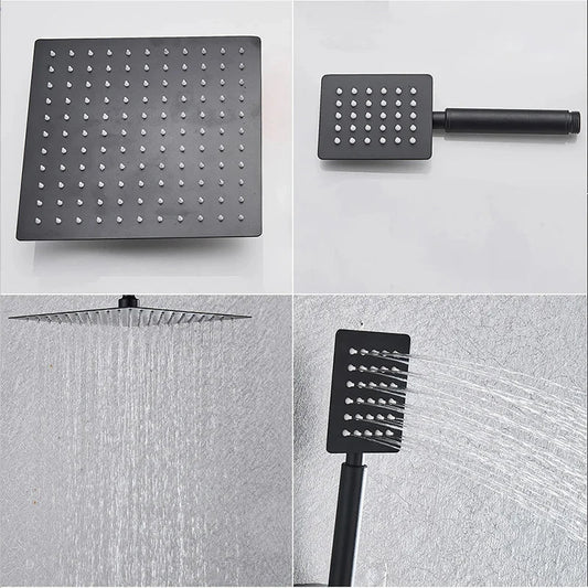 8-Inch Rainfall Shower Set with Wall Mounted Tub Spout