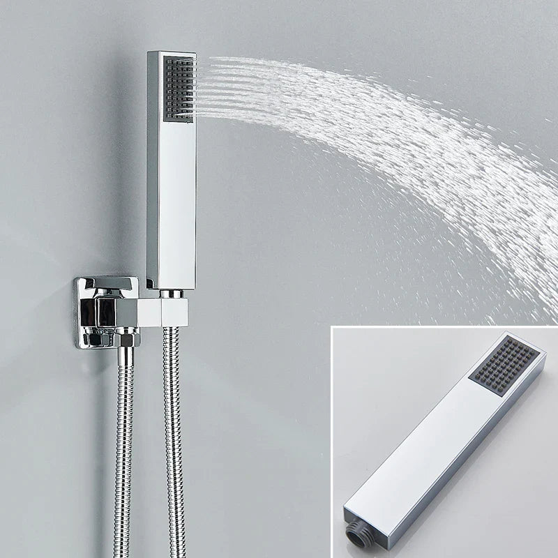 AuraStream - Chrome Concealed Rainfall Shower System with Handheld