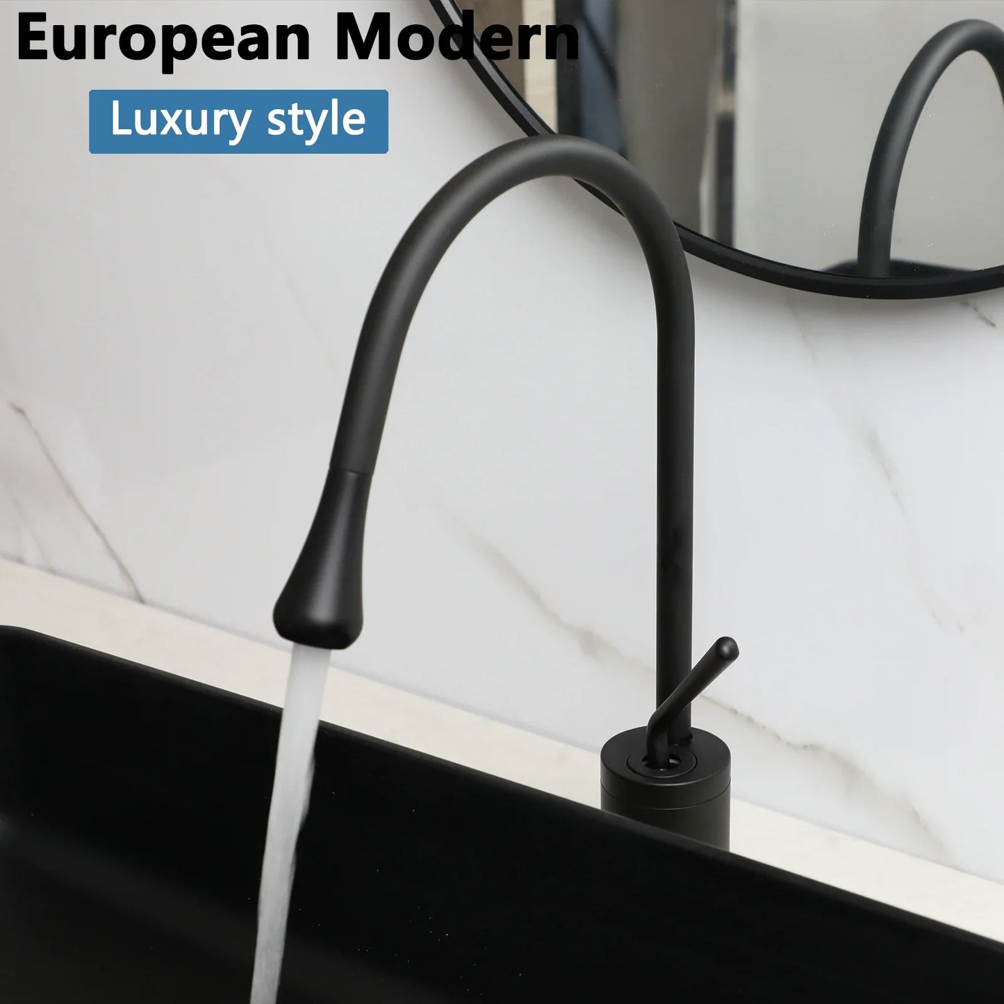 22-Inch Stone Resin Rectangle Vessel Sink with Faucet